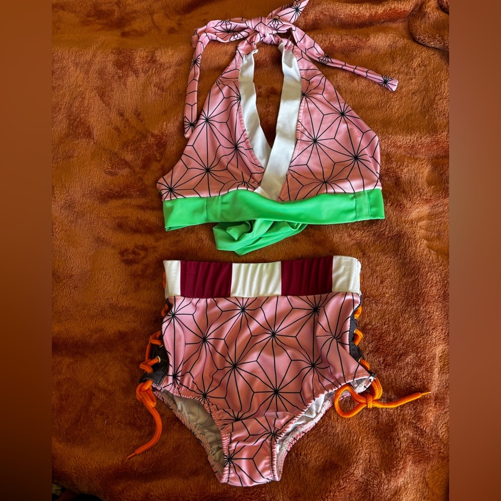 Demon Slayer Nezuko Cosplay Swim Set